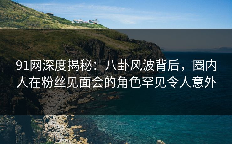 91网深度揭秘：八卦风波背后，圈内人在粉丝见面会的角色罕见令人意外