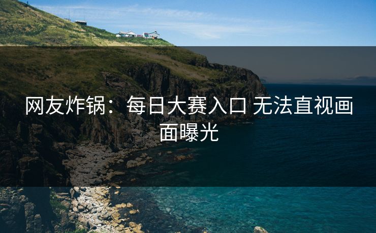 网友炸锅：每日大赛入口 无法直视画面曝光