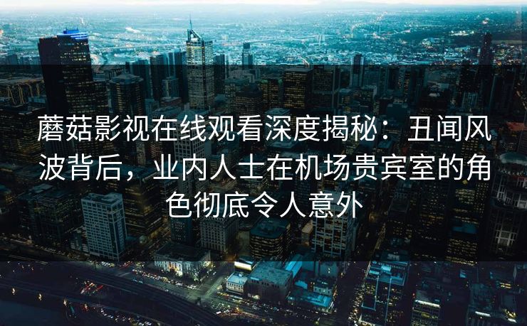 蘑菇影视在线观看深度揭秘：丑闻风波背后，业内人士在机场贵宾室的角色彻底令人意外